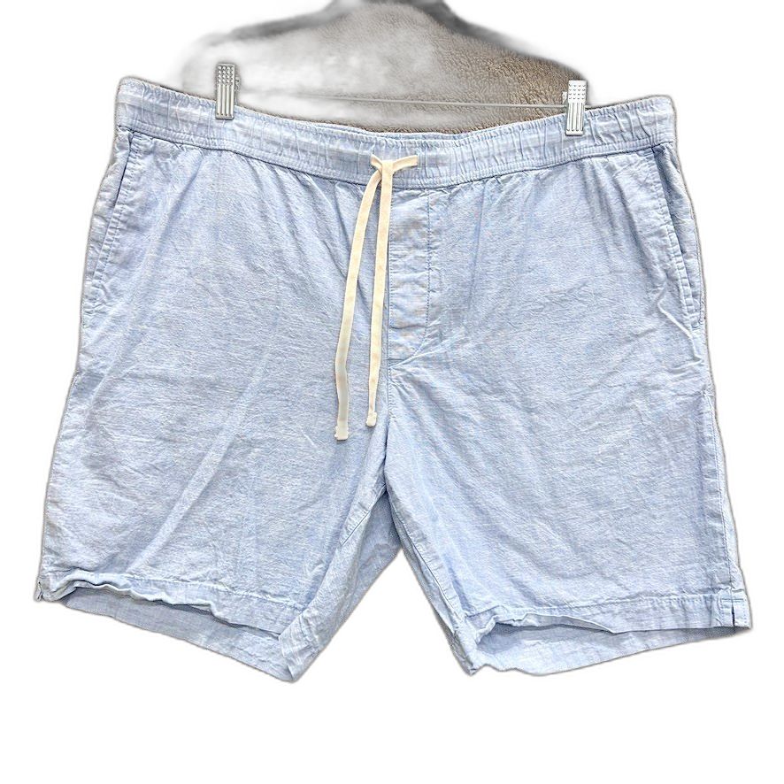 Banana Republic Men's Deck Shorts Sz Xl 100% Cotton Light Blue Chambray Euc